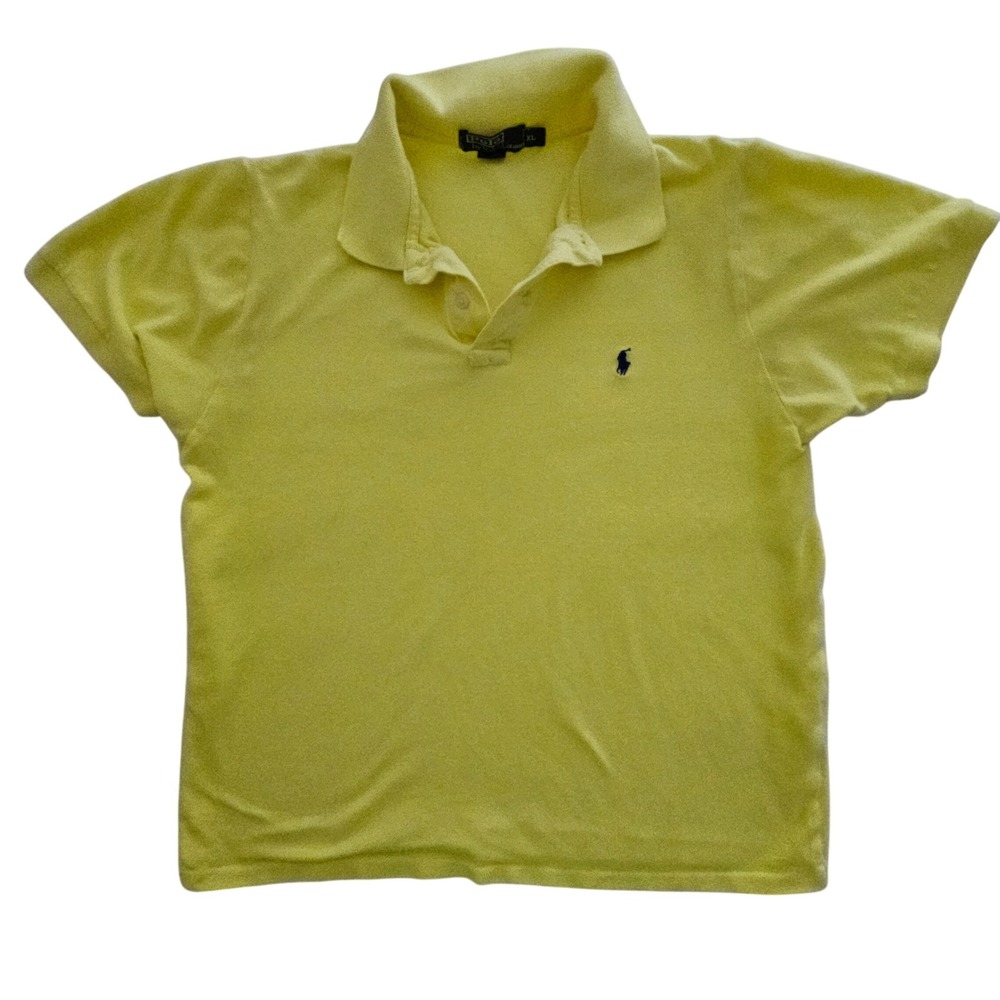 Polo Ralph Lauren‎ Mens XL Yellow Cotton Pique Short Sleeve Pony Logo Polo Shirt